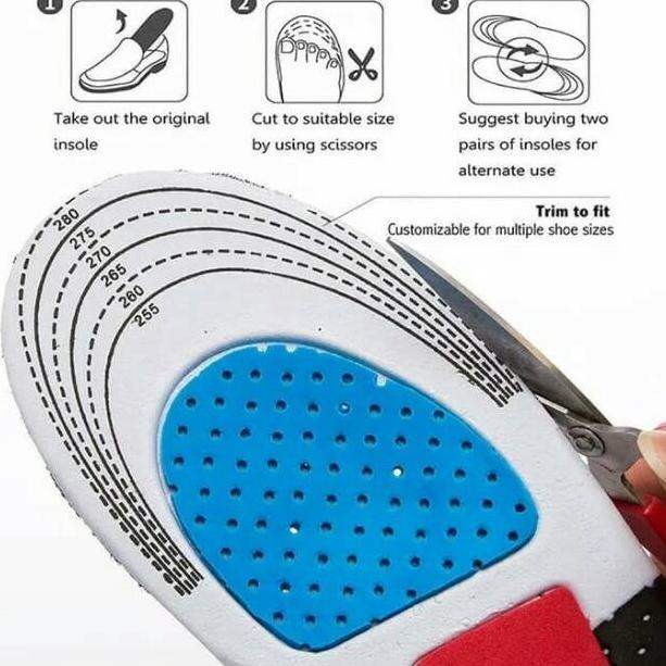 "SRK.04Ja23c" Alas kaki sepatu insole dalam shock absorb gel orthotic