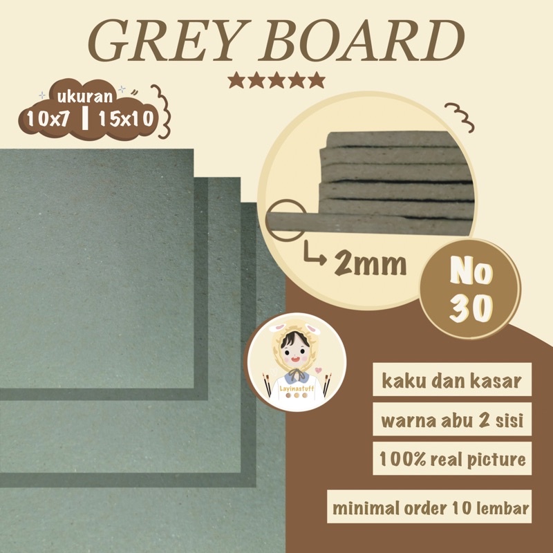 

greyboard no.30 | kertas karton board | ketebalan 2mm