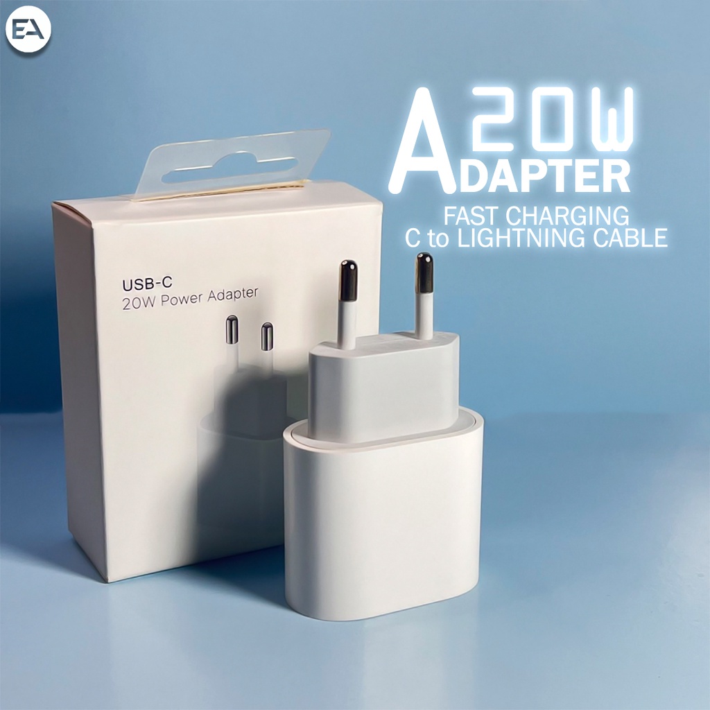 Type C Power Adapter 20W Fast Charging ORIGINAL 100%(ADAPTOR  SAJA) Kepala Charger 20W Fast Charging