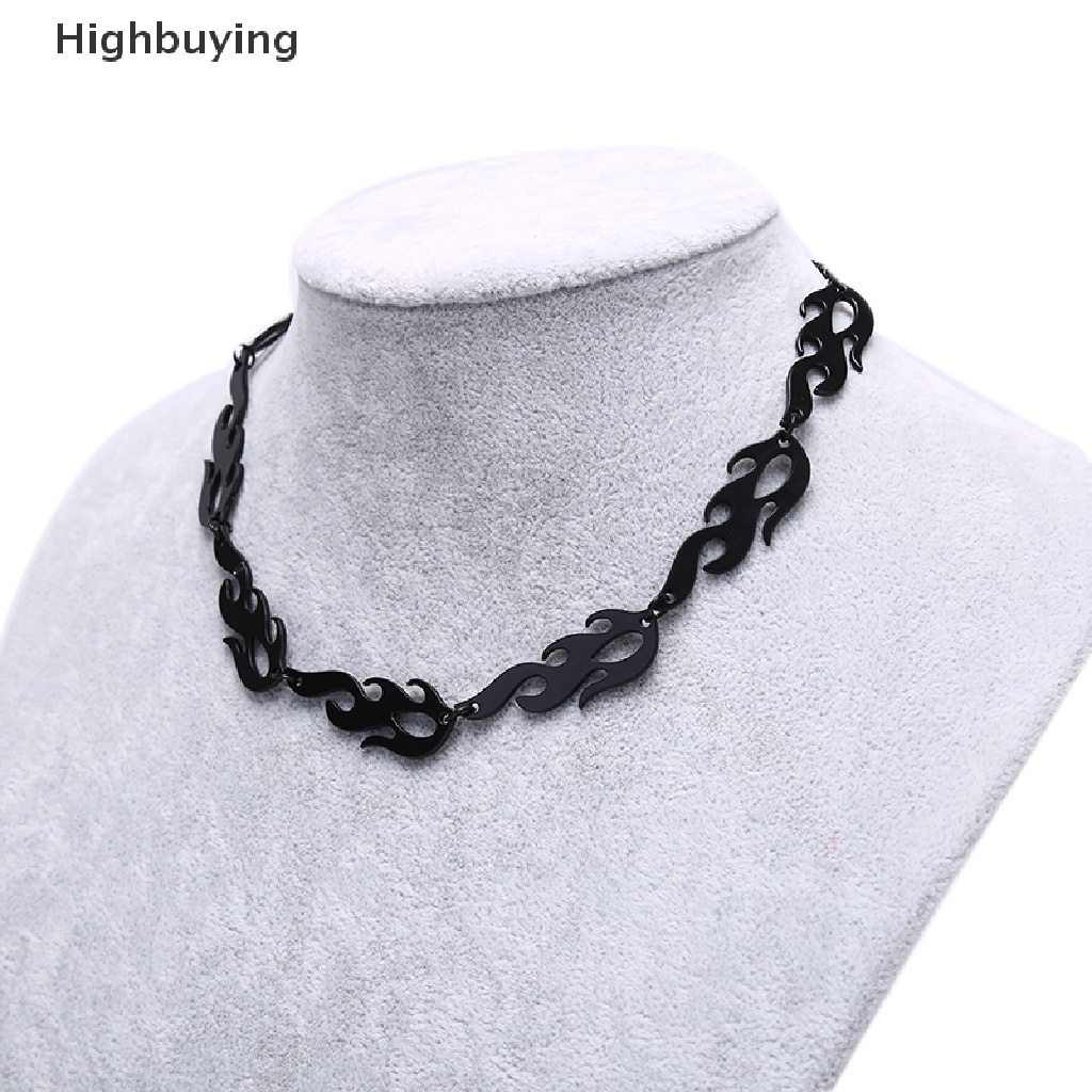 Hbid Punk Flame Kalung Klavikula Hip Hop Rantai Metal Choker Pria Wanita Trendi Perhiasan Glory