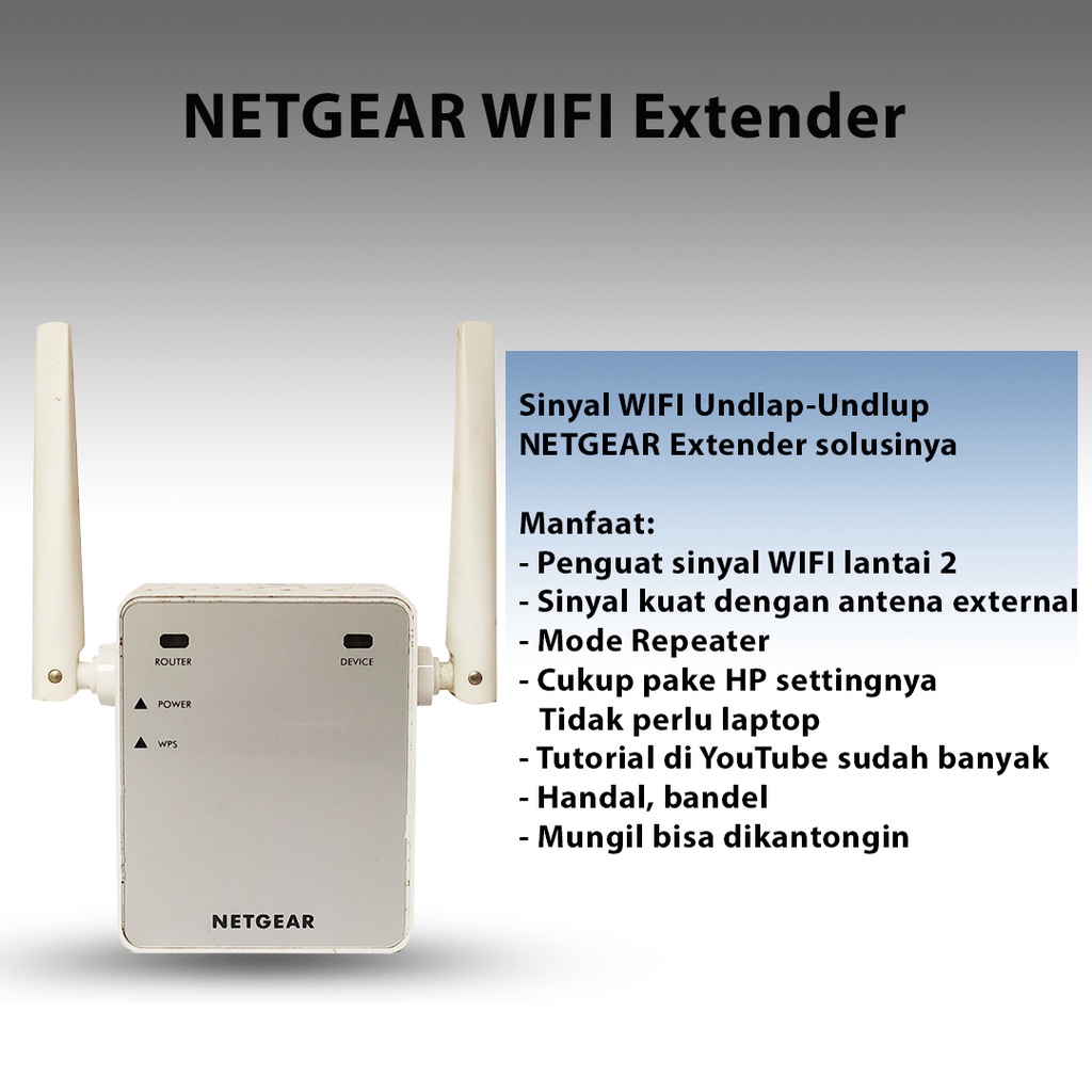 Router Wifi NETGEAR EX3700 AC750 WiFi Range Extender Wireless Penguat Sinyal