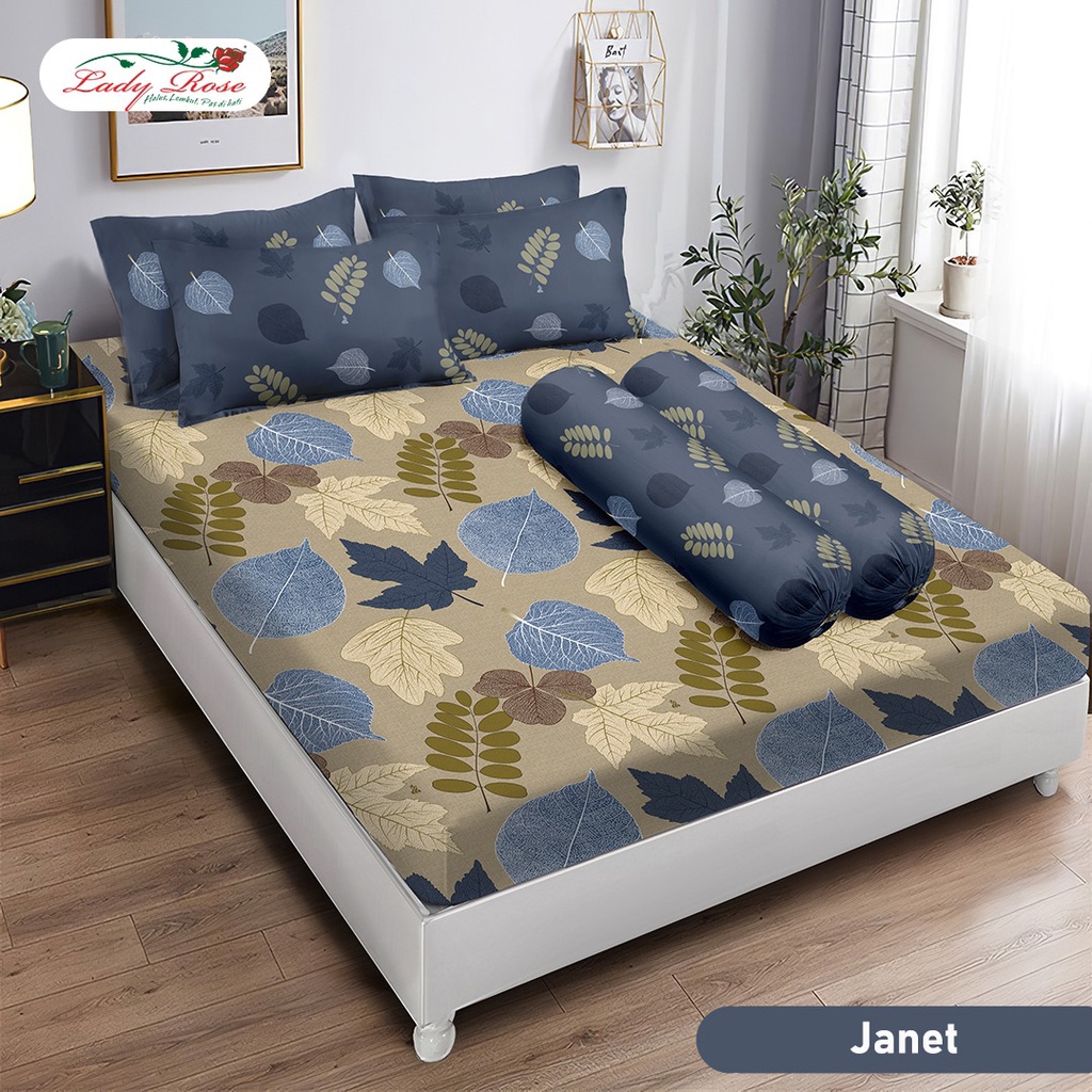 Sprei Lady Rose Prime 160x200 Seprei Tinggi 30 Original Aesthetic Halus & Adem Motif Bunga JANET