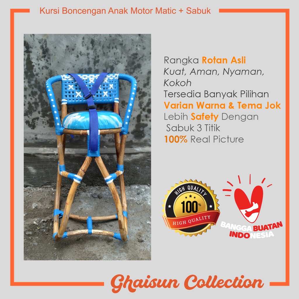 [ COD ] Kursi Boncengan Motor matic Rotan Balita Anak Usia 1-5 tahun Motor Matic + Sabuk Kuat Kokoh REAL PICT / Boncengan anak rotan / Dudukan Anak Motor Matic / Kursi matic Anak Motor Matic / Jok Anak Motor Matic / Kursi Boncengan Anak Untuk Motor matic