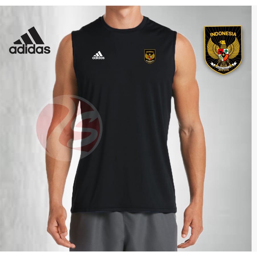 Kaos dalam pria singlet putih lekbong hitam baselayer sleeveless tim indonesia sporty