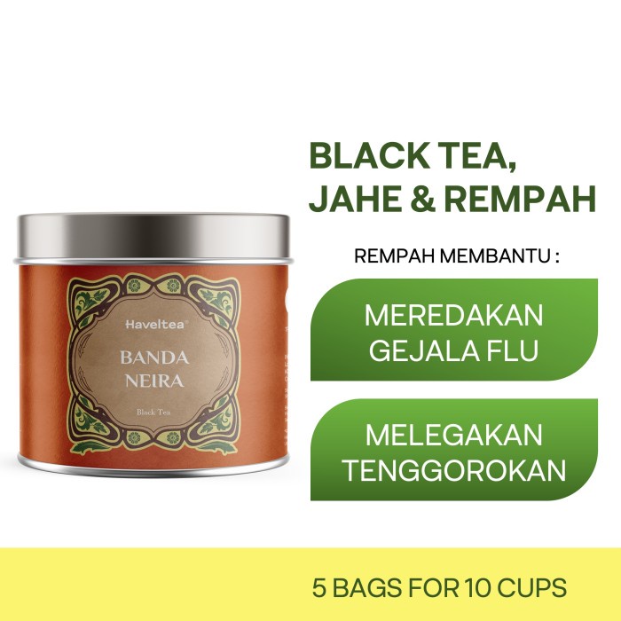 

BANDA NEIRA | Mini Tin | Haveltea | Teh Rempah Herbal | Teh Hitam Jahe - Loose Leaf 15g