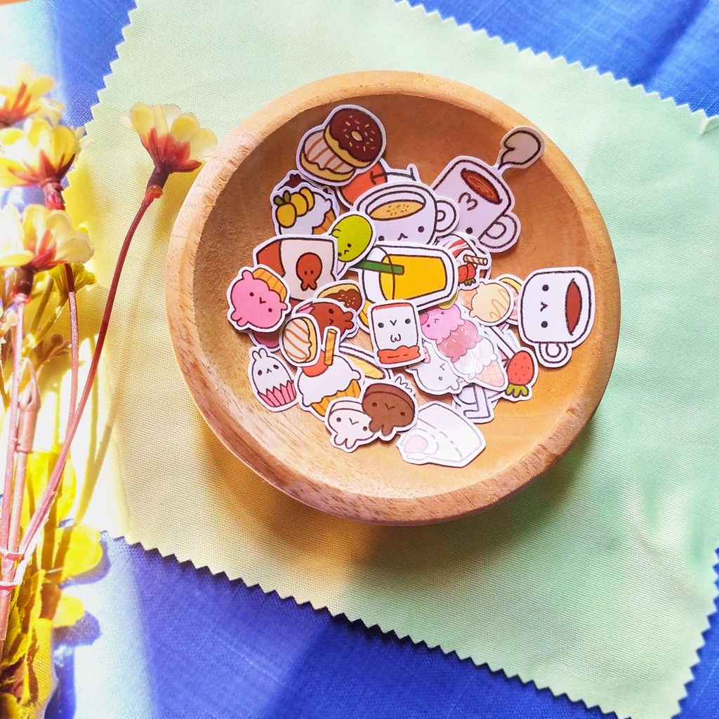 

[creckers.id] M0lang Food Diecut isi banyak Deco Sticker Lucu Murah