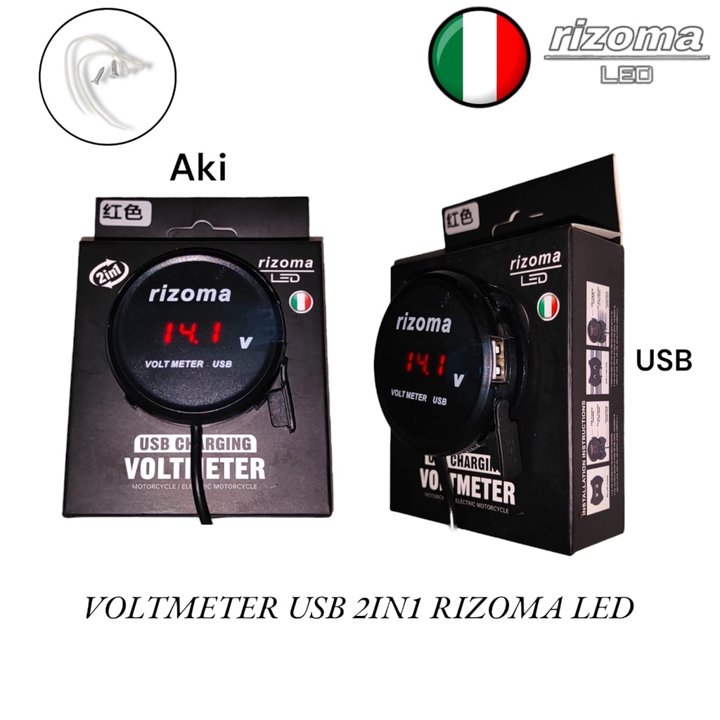 PROMO VOLTMETER AKI BULAT RIZOMA PLUS USB UNIVERSAL NMAX PCX AEROX VARIO 150 MIO BEAT VARIO DLL