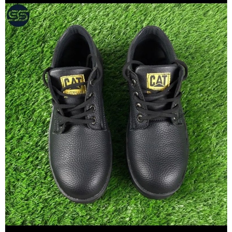 sepatu safety pria ujung besi bahan kulit import anti slip sepatu kerja proyek