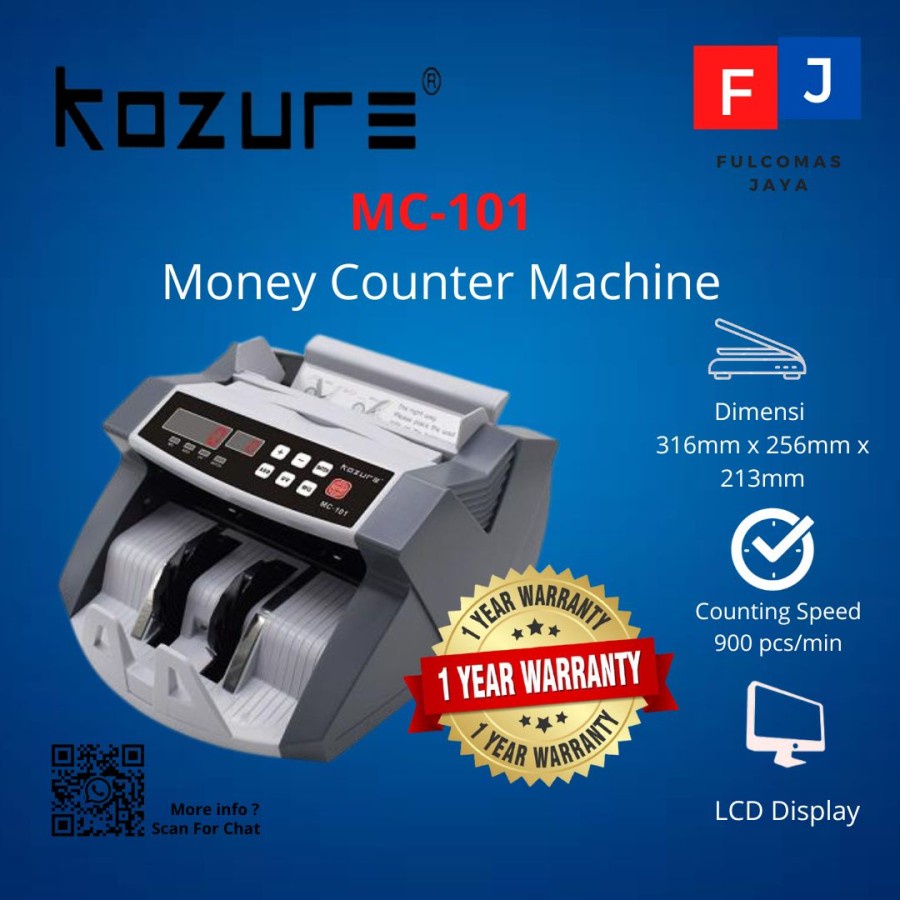 Jual Mesin Penghitung Uang Kozure Mc Money Counter Kozure Garansi