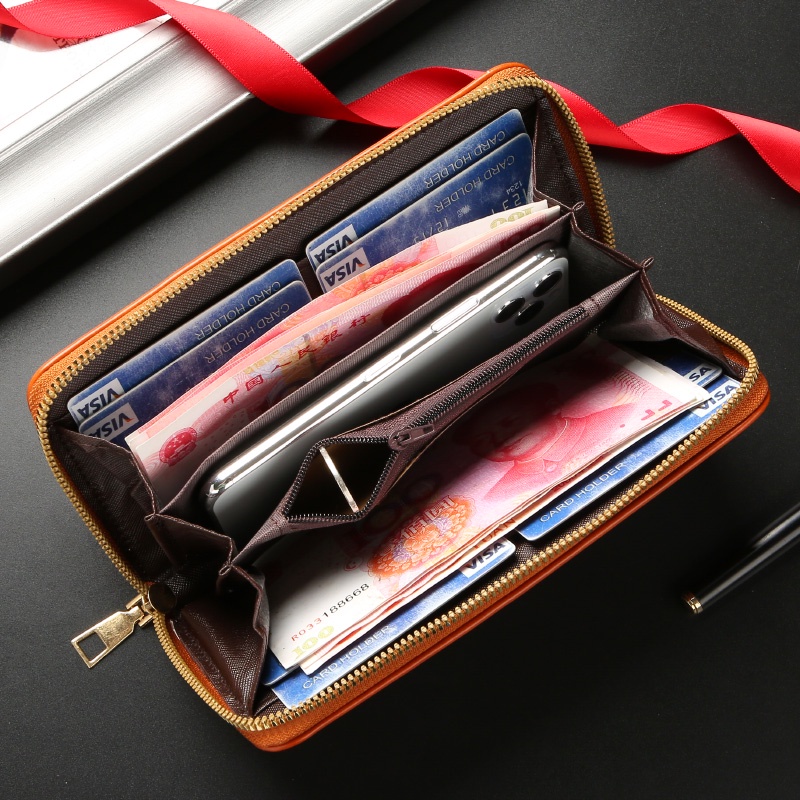 COD Dompet Pria Resleting Panjang Dompet Kasual Pria Azgalery D99