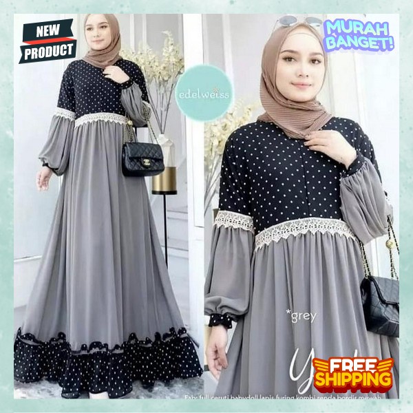 Gamis Lebaran Casual Remaja Dress Dewasa Perempuan Import Premium Games Mewah Jumbo Baju Gamis Terba