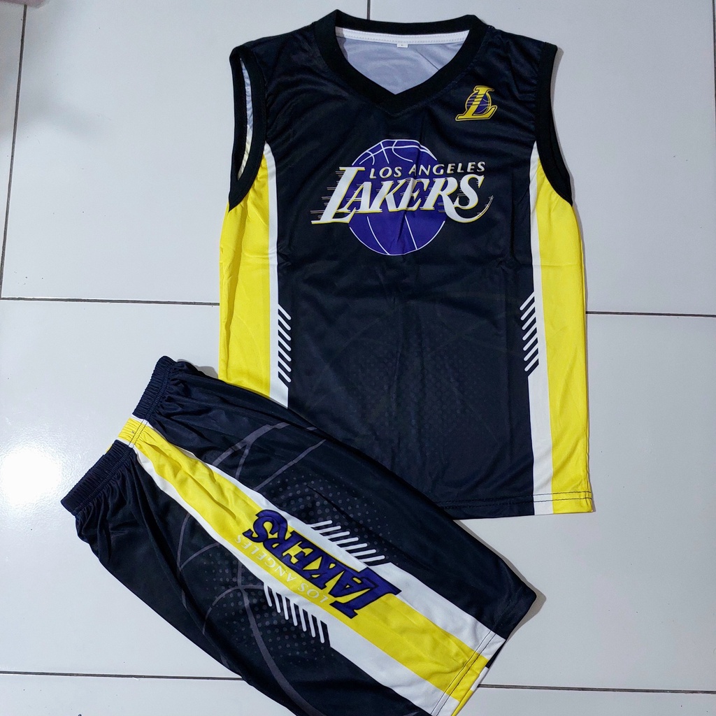 setelan baju basket anak/setelan baju lekbong anak size 6-12thn