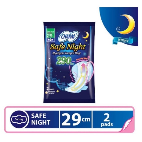SOFTEX CHARM PEMBALUT SAFE NIGHT 29CM