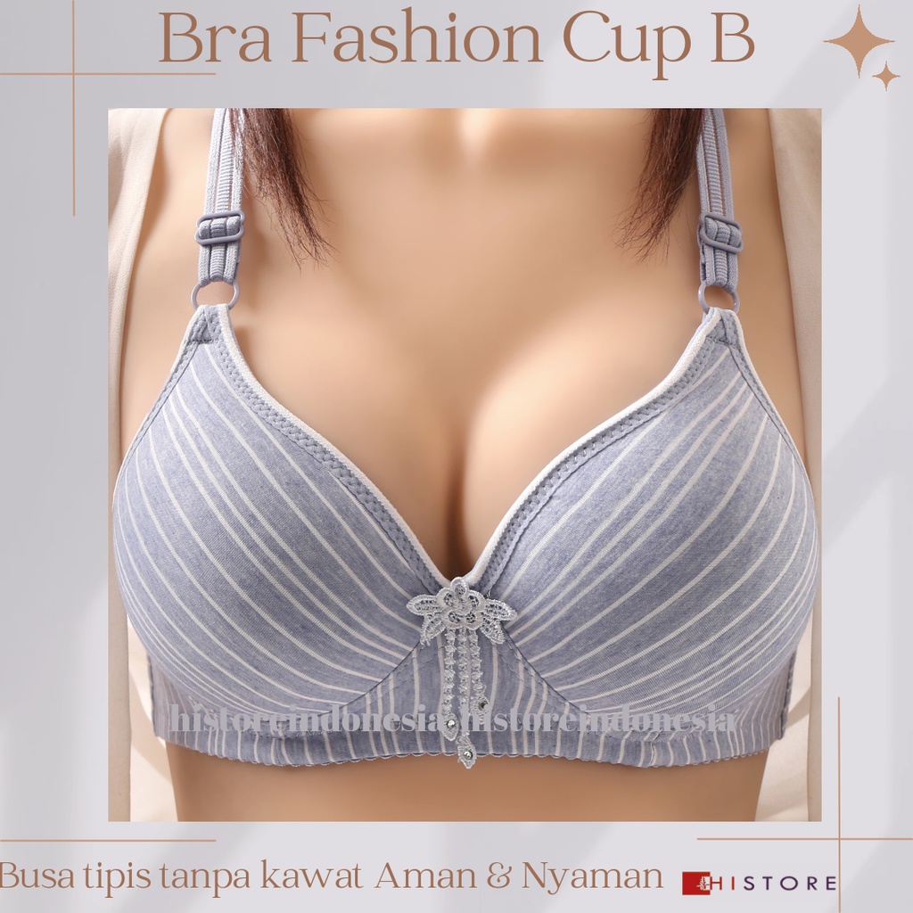 [HI] Bra BH FASHION Wanita CUP 3/4B Premium Busa Tipis Tanpa Kawat Sangat Nyaman S300