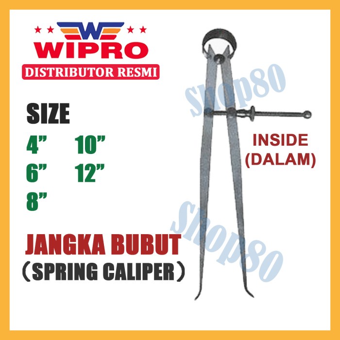 Pengukur Wipro Jangka Bubut Dalam Porting Spring Caliper Inside 4 6 8 10 12"