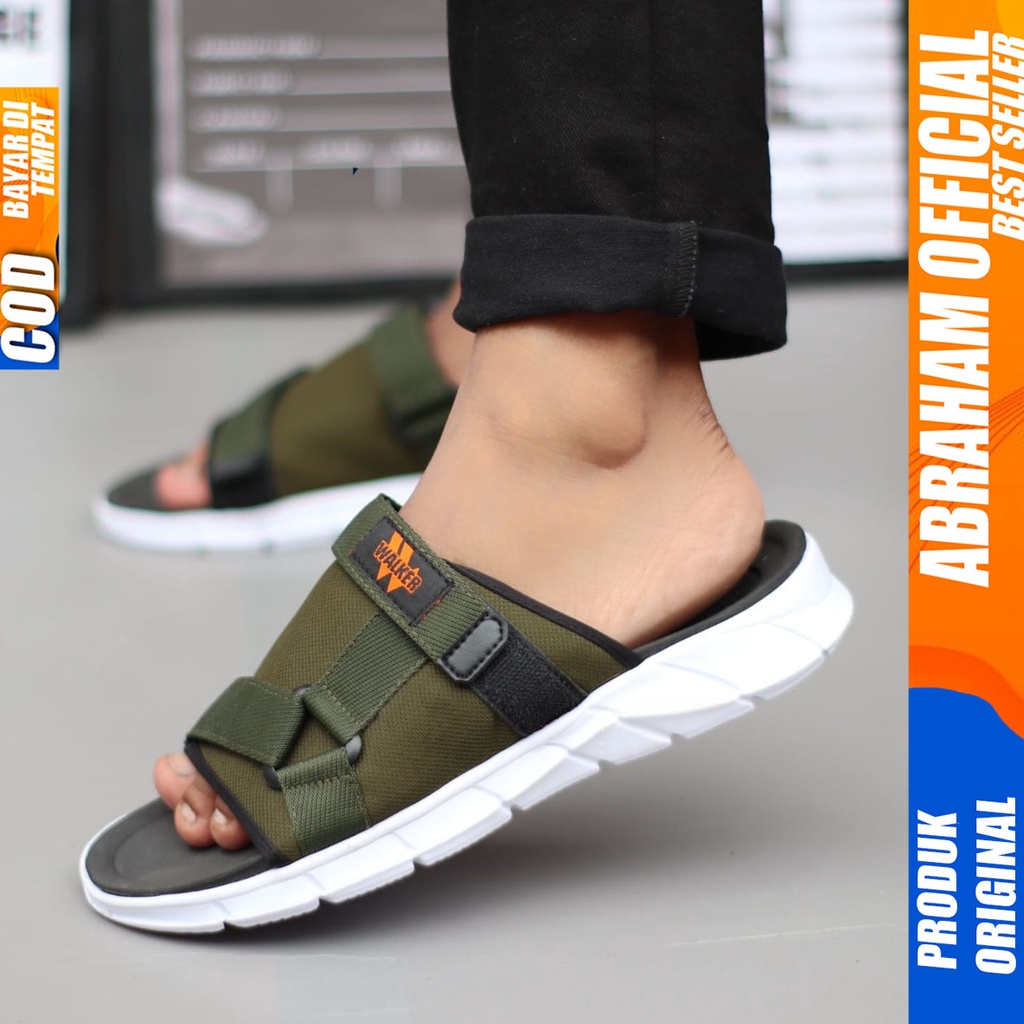 Sandal Slide Pria Casual Sendal Selop Distro Abraham Nsr