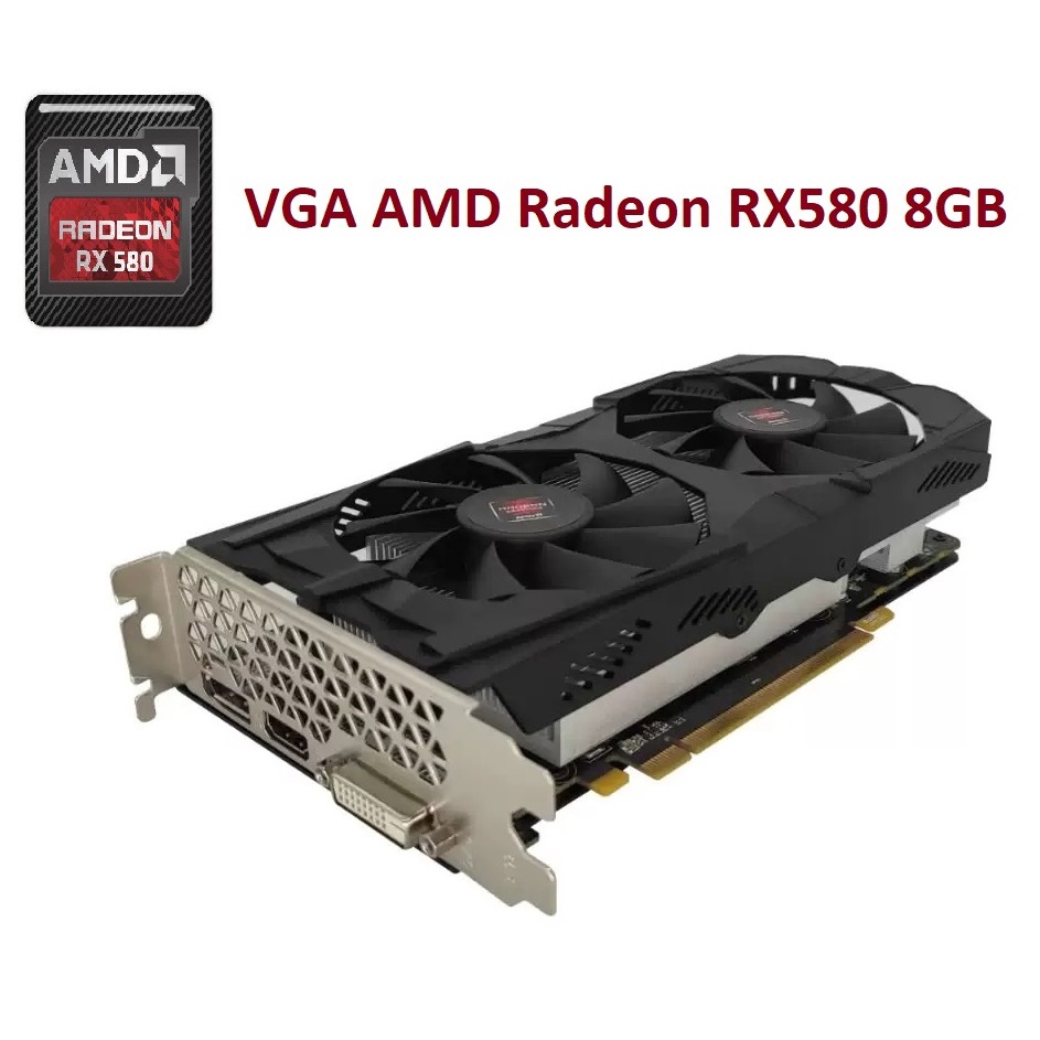 VGA Gaming AMD Radeon RX580 8GB DDR5 256 Bit Video Graphic Card
