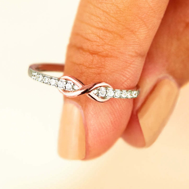 Cincin925 Sterling Silver Angka Delapan Minimalis Dapat Disesuaikan Untuk Wanita