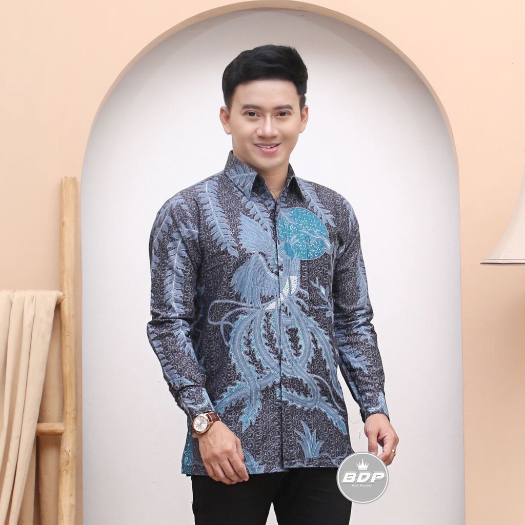 Kemeja Batik Pria Lengan Panjang M L XL XXL Baju Batik Pria Modern Batik Kerja Pria Batik Kantor Pria Seragam Batik