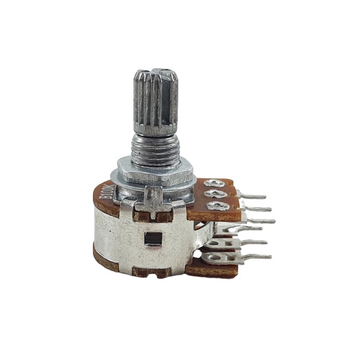 Potensio 6 pin 100k Drat Stereo Kaki 3-3 Lurus Volume Mixer 104