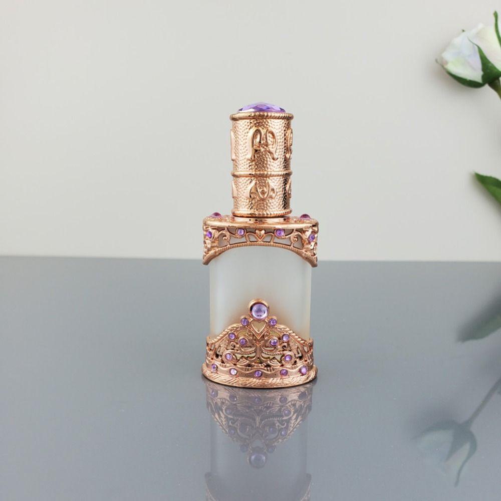 Botol Parfum Agustina 12ml Kaca Buram Tembus Antiqued Metal Arabian Style Crystal Wadah Kosmetik Kosong