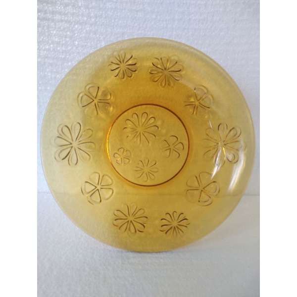 PIRING SAJI KACA AMBER DURALEX VERECO FRANCE JADUL VINTAGE LAWAS