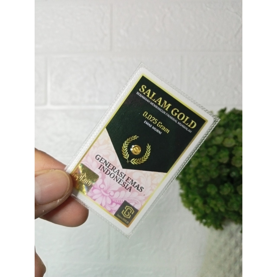 SALAM GOLD Reguler Series 0,025 Gram TERMURAH Kemasan Laminating Emas Mini Emas Batangan Logam Mulia Murni 24 Karat Bersertifikat Resmi Asli Original Tabungan Souvenir Keren Mewah