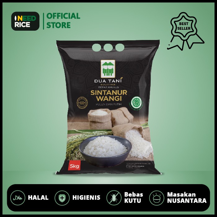 

Beras Khusus Sintanur Pandan Wangi Dua Tani 5kg–HALAL-Pulen-Wangi