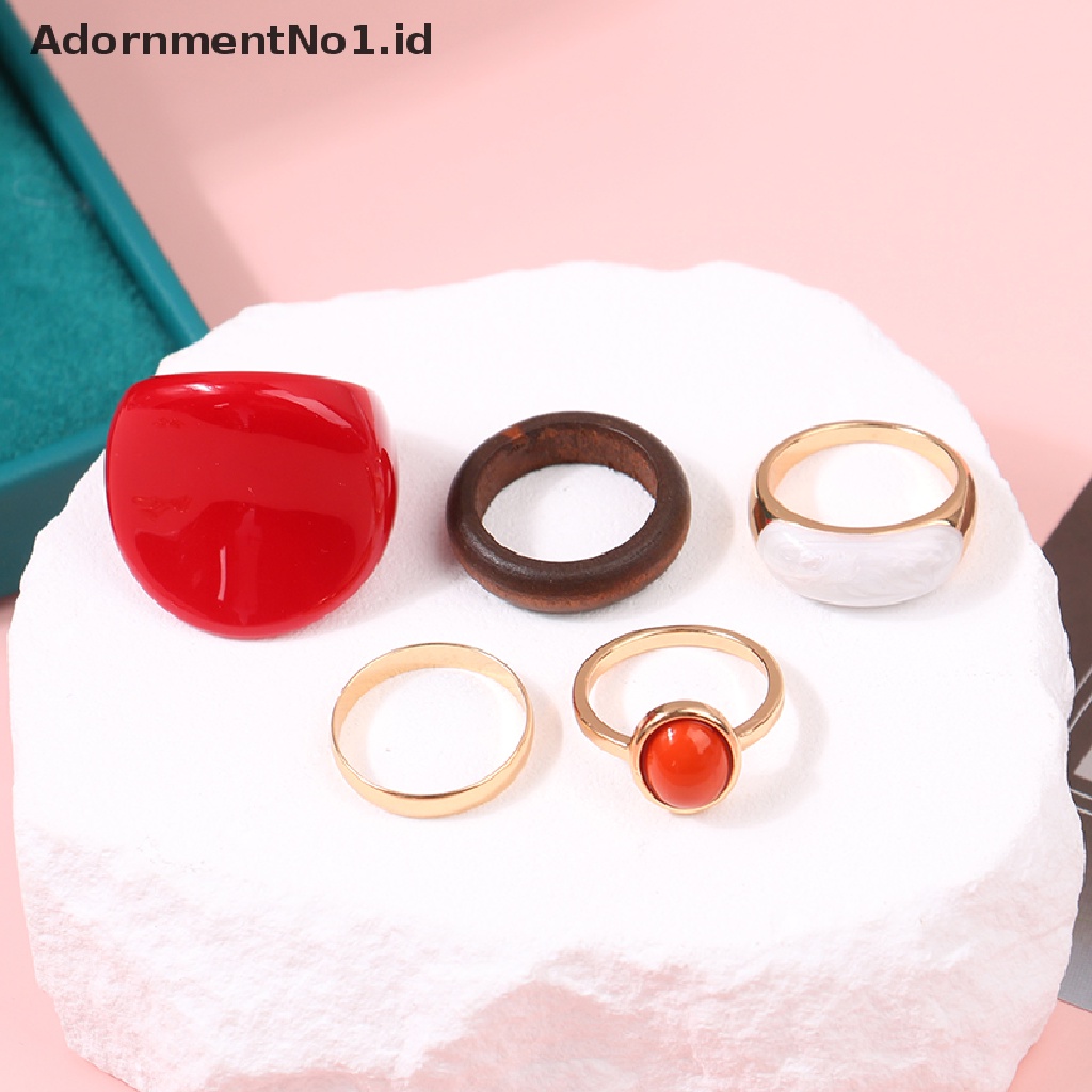 [AdornmentNo1] 5/6pcs Emerald Ring Knuckle Rings Untuk Wanita Gadis Fashion Perhiasan Aksesoris Wanita Gadis Knuckle Ring Finger Rings Set Hadiah [ID]