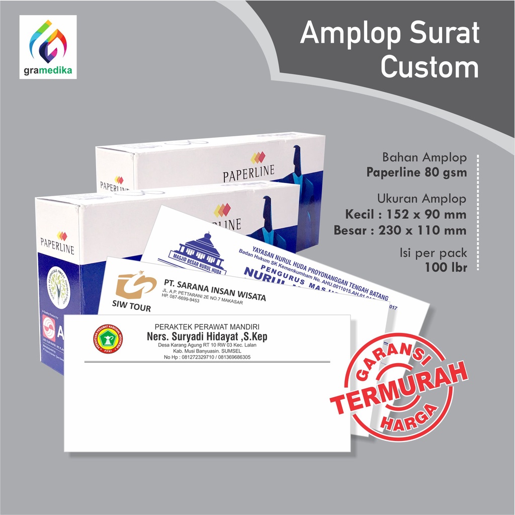 

AMPLOP SURAT CUSTOM KERTAS TEBAL UKURAN KECIL/BESAR