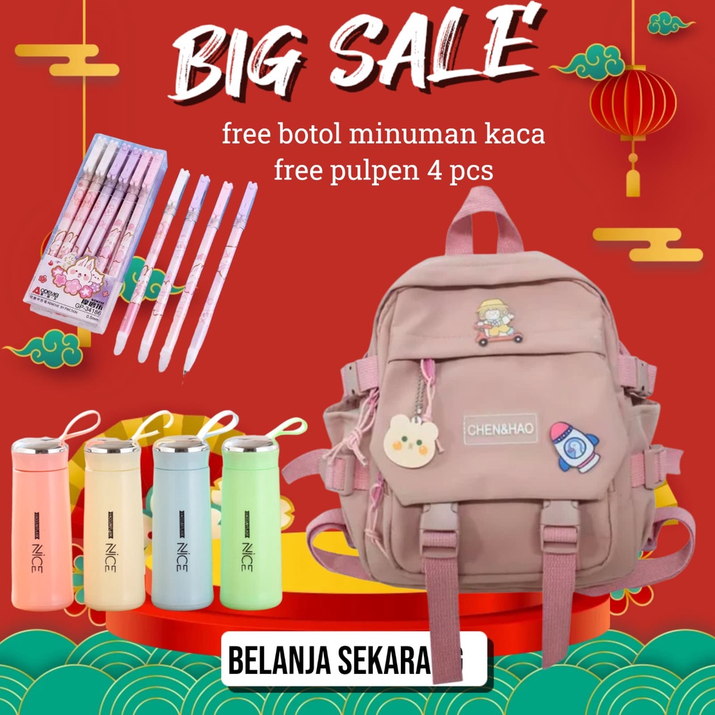 Tas Ransel Backpack Gendong Branded Batam Multifungsi Pria Wanita Cewek Remaja Dewasa Kanvas Sekolah SMA SD Fashion