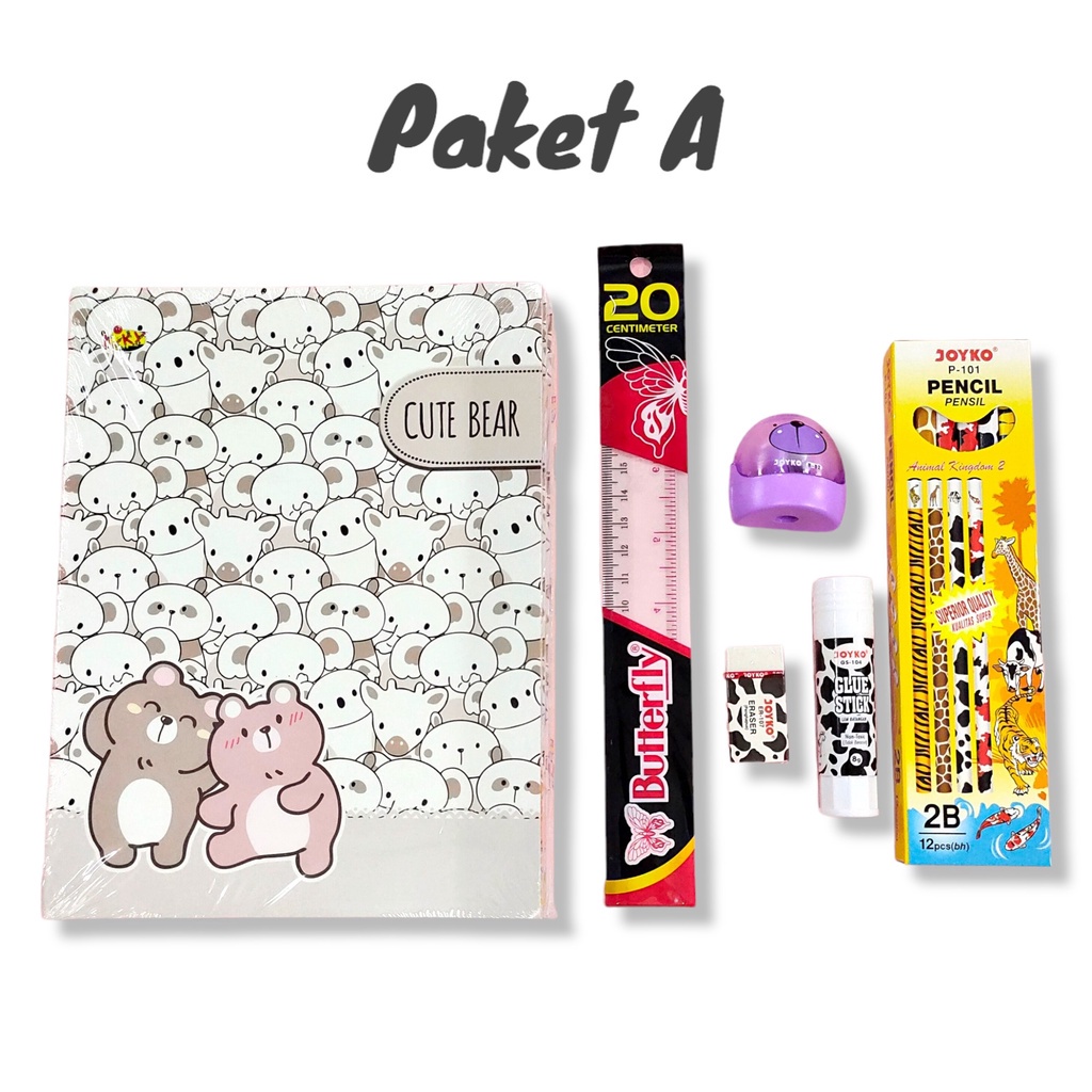 

Set Alat Tulis Sekolah 6 in 1 Paket Bundling Alat Tulis Sekolah Set Stationarry Paket A - AGB