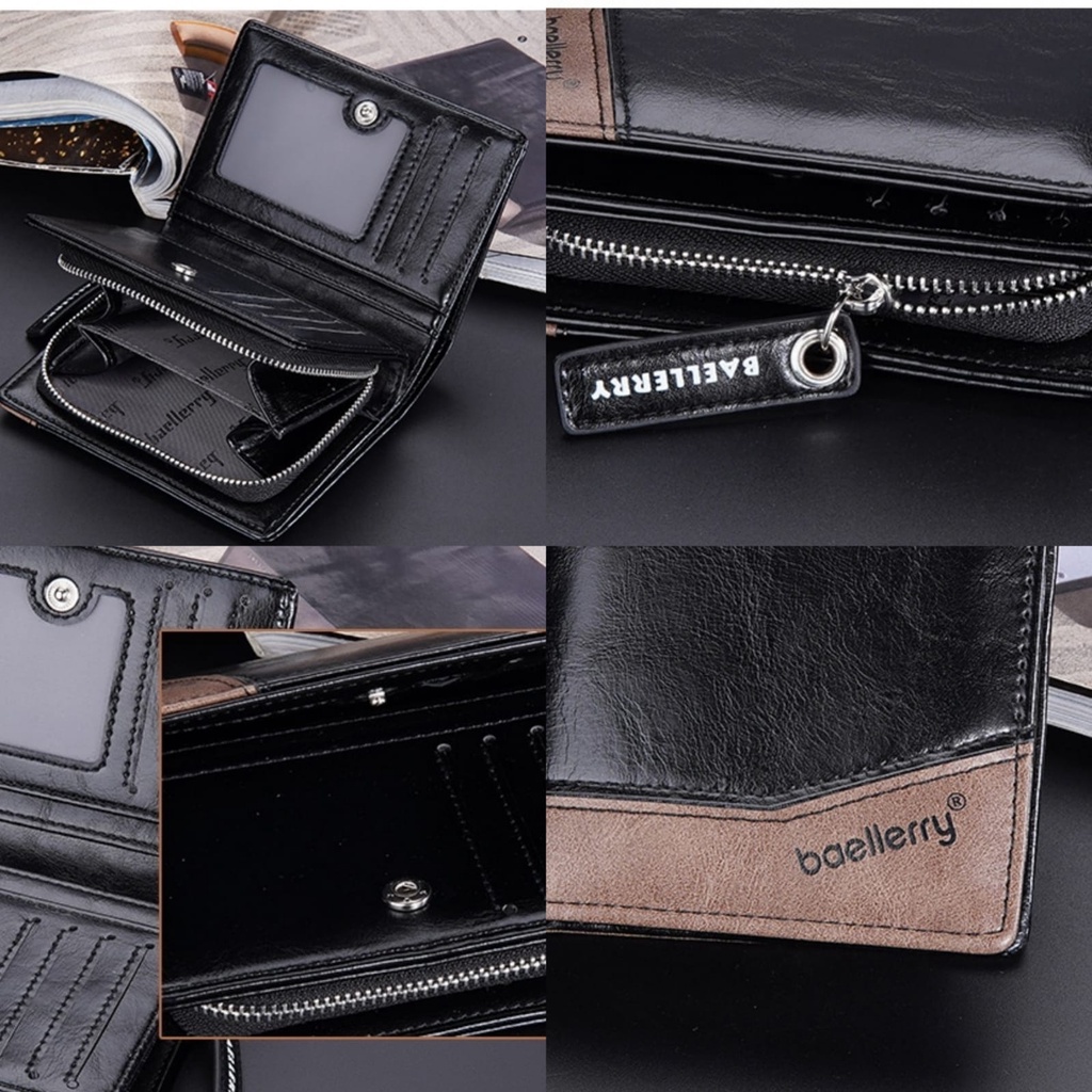 DOMPET LIPAT WANITA BAELLERRY KARTU RESLETING KULIT HITAM ORIGINAL BRANDED WA631B5 DRASKO KOREA UANG KOIN FASHION REMAJA KEKINIAN SIMPLE MURAH CEWEK PREMIUM BATAM