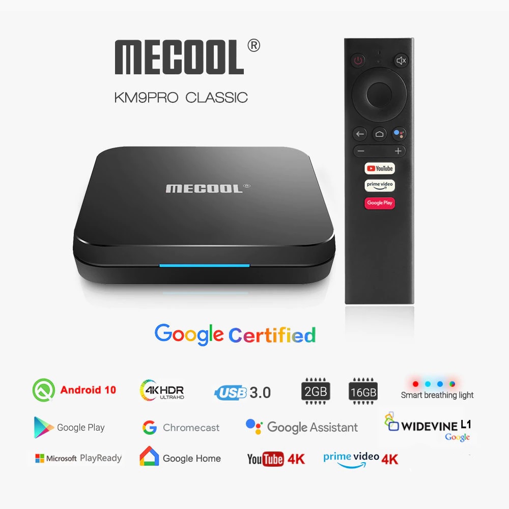 MECOOL KM9 PRO CLASSIC - 4K Android TV Box - Google Certified - TV Box Android - SUDAH DISERTIFIKASI OLEH GOOGLE