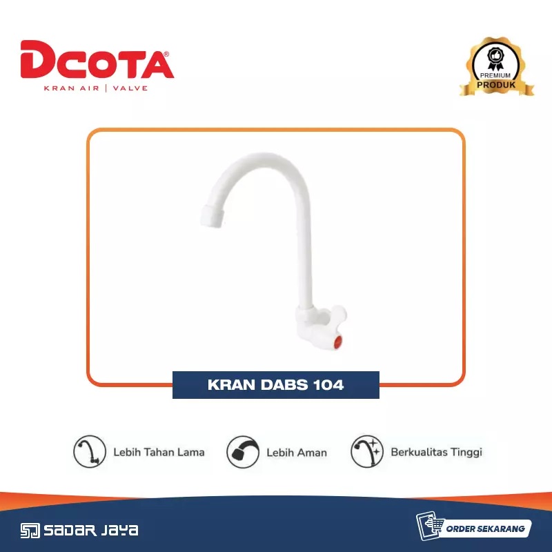 DCOTA DABS 104 Kran Angsa Plastik Keran Wastafel ABS Tembok Cuci Piring Wall Sink Tap 1/2&quot; 3/4&quot;