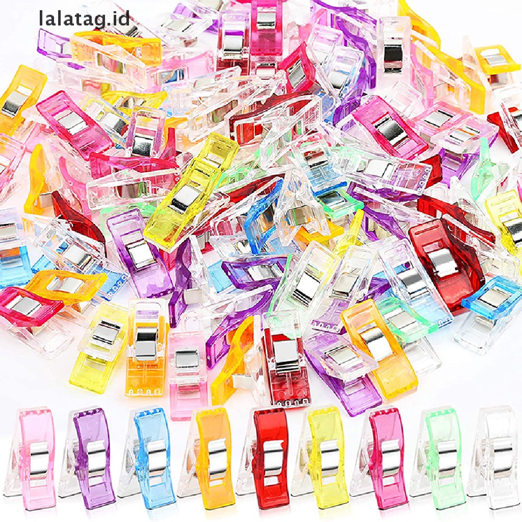 [lalatag] 50pcs Klip Jahit Serbaguna Klip Warna-Warni Kerajinan Plastik Crocheg Knitg Safety Clips Aneka Warna Klip Pengikat Kertas [ID]