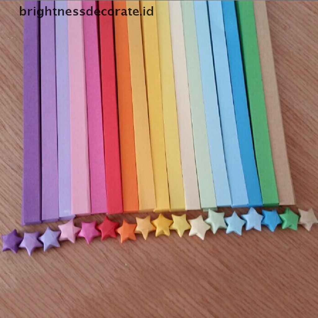 [Birth] Origami Lucky Star Kertas Strip Lipat Kertas Pita Warna [ID]