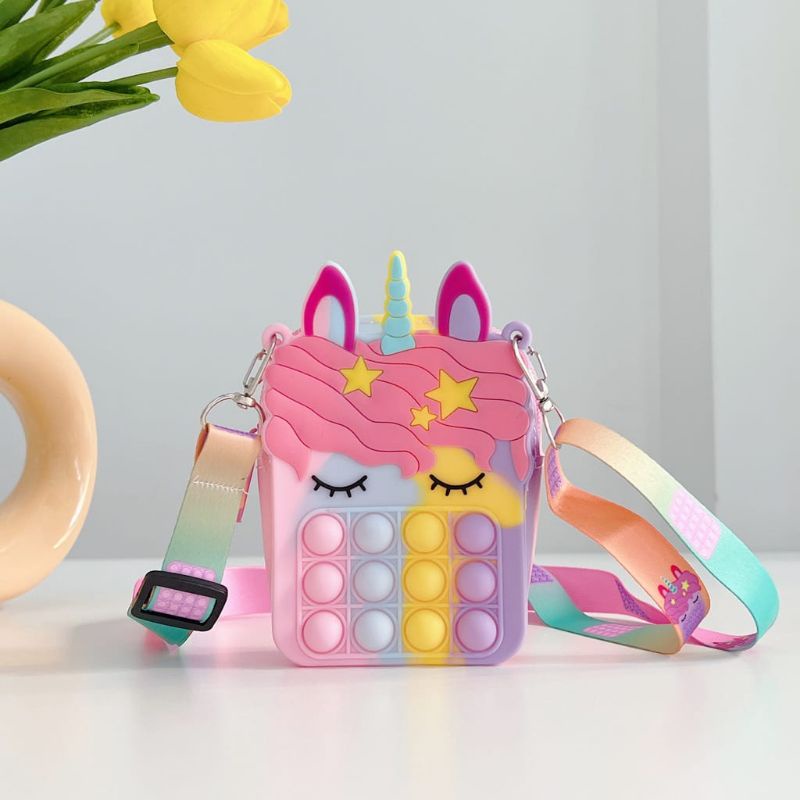 TAS ANAK POP IT RAINBOW UNICORN Tas Jelly VIRAL IMPORT | BISA COD