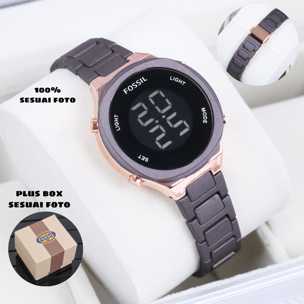 Jam Tangan Wanita Fashion L31155S Tali Mika Tangal Bulan Lampu Aktif Free Box &amp; Baterai Cadangan