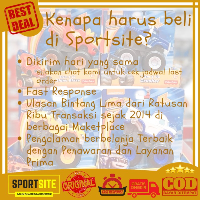 BLAZE THE MONSTER MACHINE SLAM AND GO MAINAN ANAK MOBIL TRUCK TERMURAH