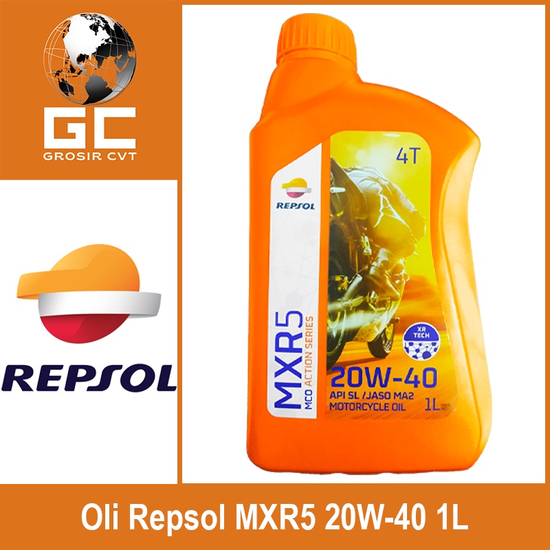 Repsol Oli Mesin MXR5 20W-40 API SL/JASO MA2 1L