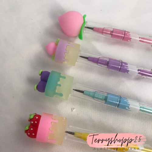 

Pensil Susun Pelor Buah Kue Lucu Bisa Isi Ulang Cod Alat Tulis Sekolah Murah