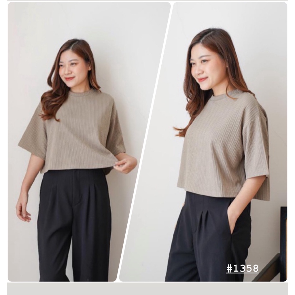 (COD) OH Fashion Tania Crop Knit |Atasan Crop Wanita #1358/1370