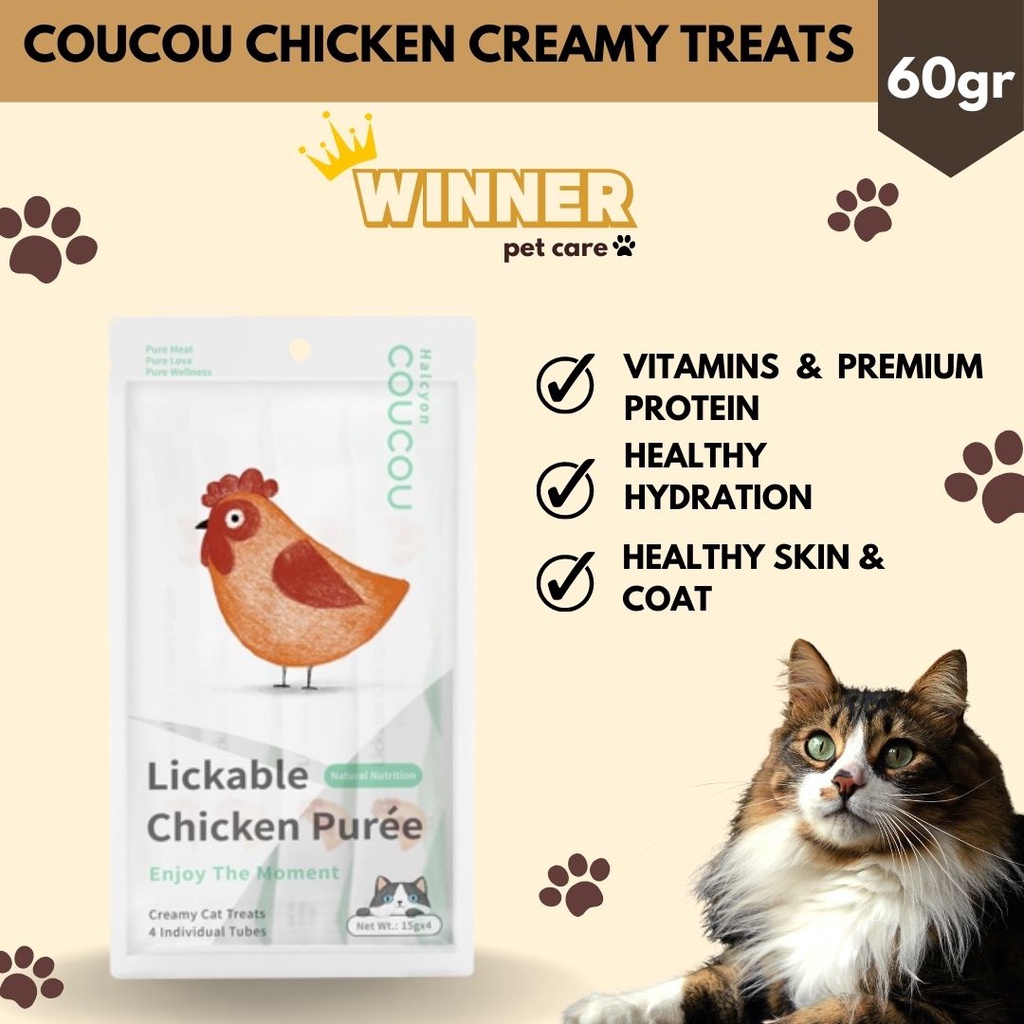 COUCOU Chicken Premium Creamy Treats Snack Kucing 60gr