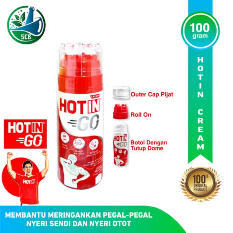 ORIGINAL HOTIN GO MERAH PUTIH 100 GRAM / HOT IN KRIM GO BOTOL PUTIH 100 G