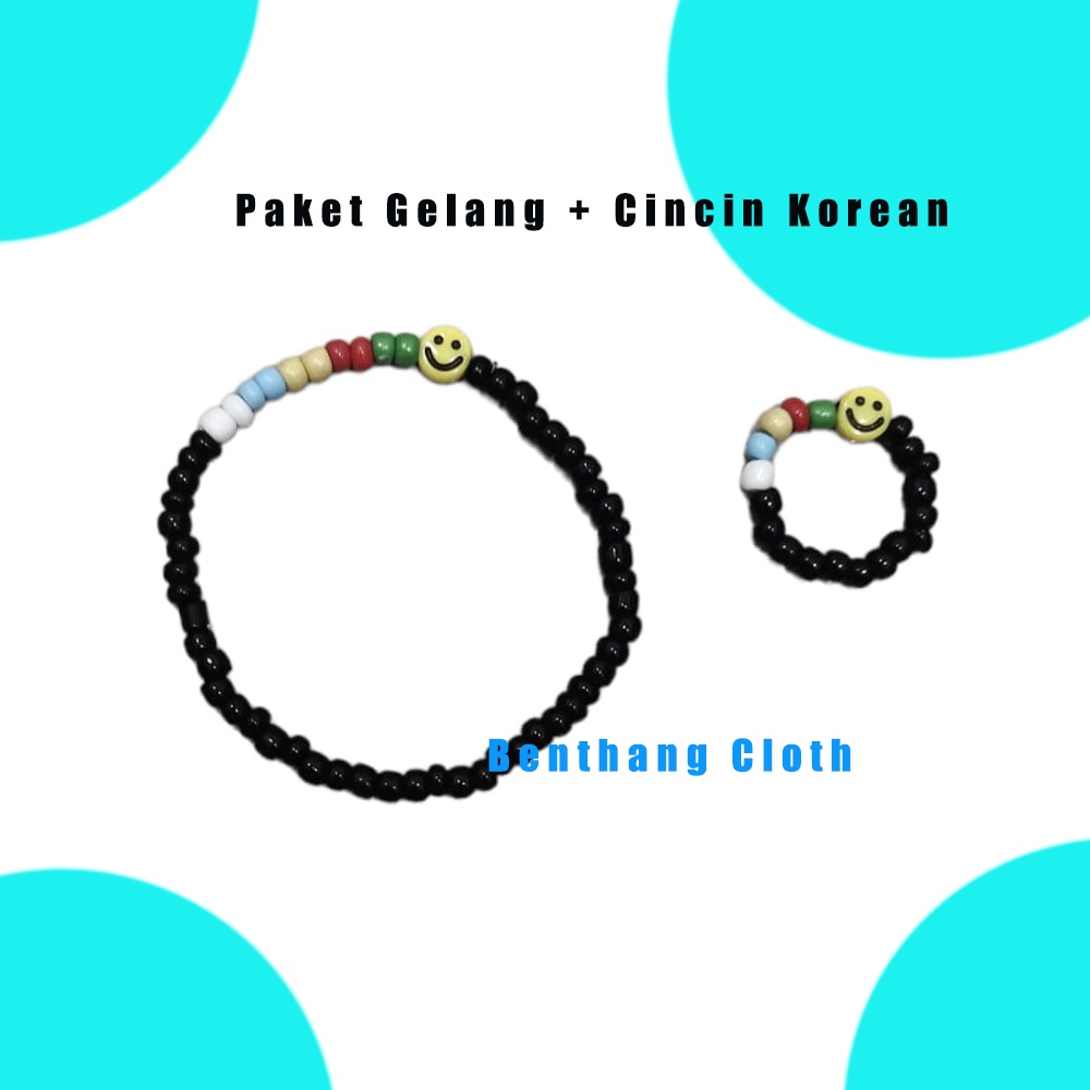 Gelang KPOP Beads Bracelet Korean Viral Gelang + Cincin