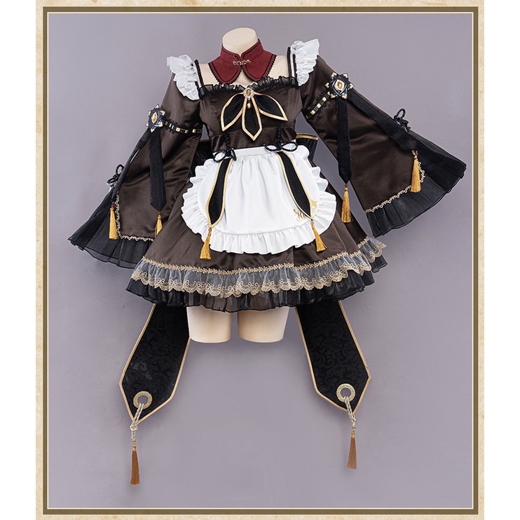 UWOWO Game Genshin Impact HuTao Cosplay Hu Tao Costume Halloween Costume Maid Costume Christmas Dress Cosplay Role Play