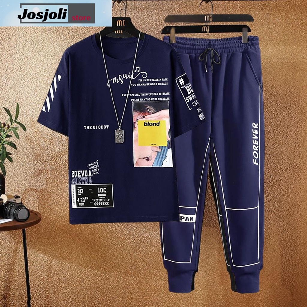 JOSJOLI_STORE/Stelan Huohuo/Satu Stel Atasan dan Bawahan Pria Dewasa/L XL