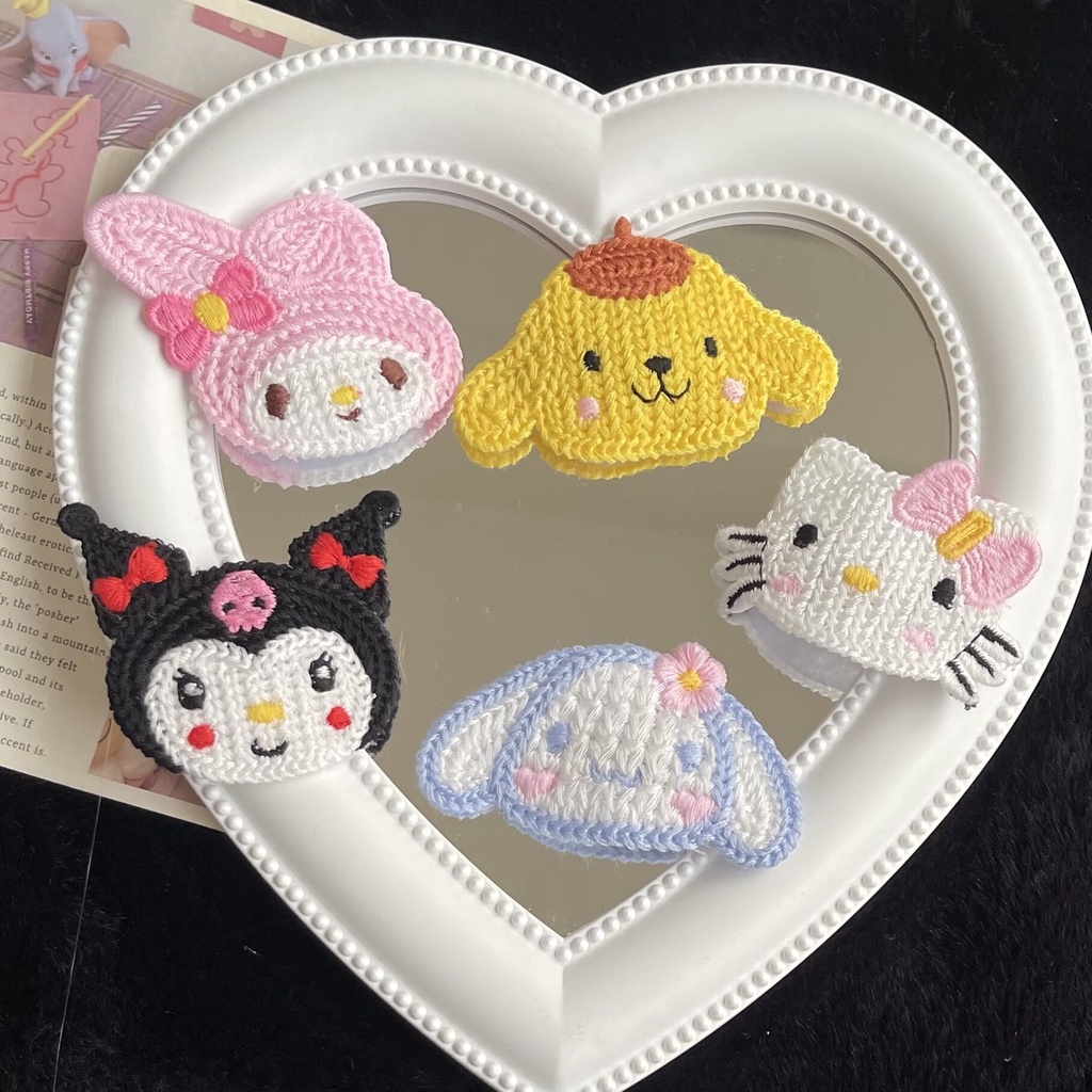 SANRIO JEPIT RAMBUT/ JEPIT PONI ANAK   DEWASA RAJUT/ CINNAMOROLL/ KUROMI/ MELODY / POPMPOM BAHAN RAJUT PREMIUM