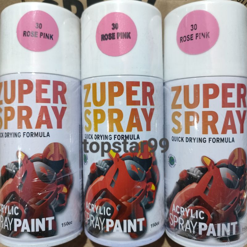 Zuper Pilox Pilok Cat Semprot Warna Rose Pink Ping Muda Glossy 30 150cc Spray Paint